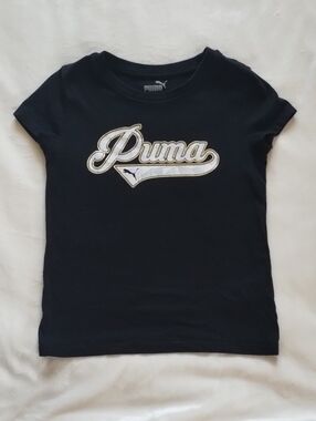 Puma Girls' Black Logo Tee